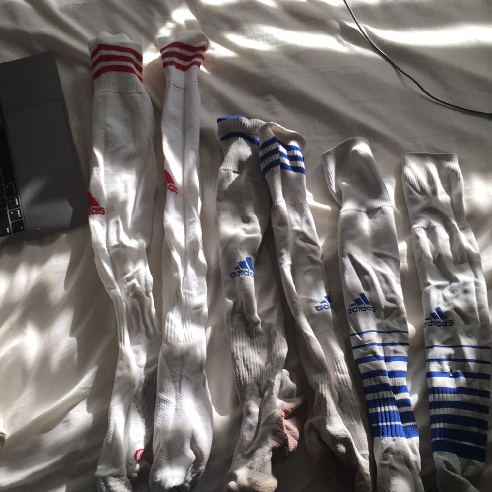 White adidas soccer socks